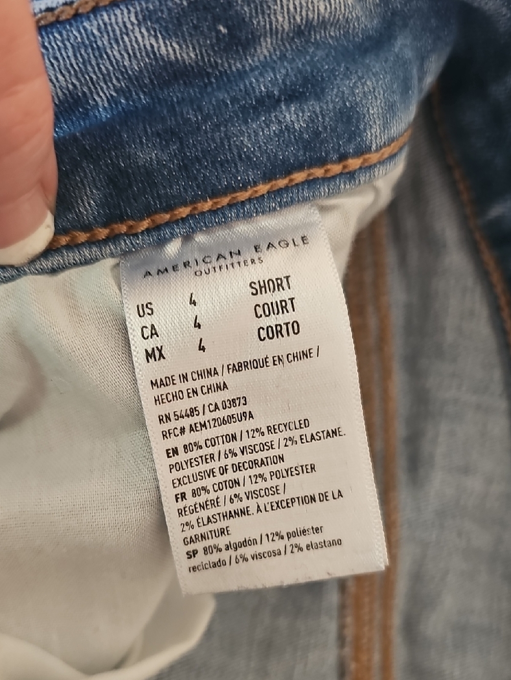 American Eagle Outfitters Light Blue Distressed High-Rise Jeggings Size 4 Short - Picture 7 of 7